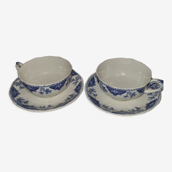 Gien dolphin model cups and under cups