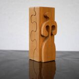 Puzzle in wood sculpture by Gunnar Kanevad for Gamla Linköping, Sweden, 1962.