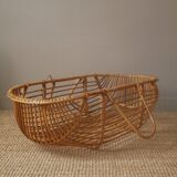 Moĩse rattan bassinet cradle, handcrafted, vintage wicker rattan