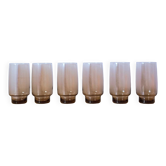 Lot de 6 verres fumés des années 70