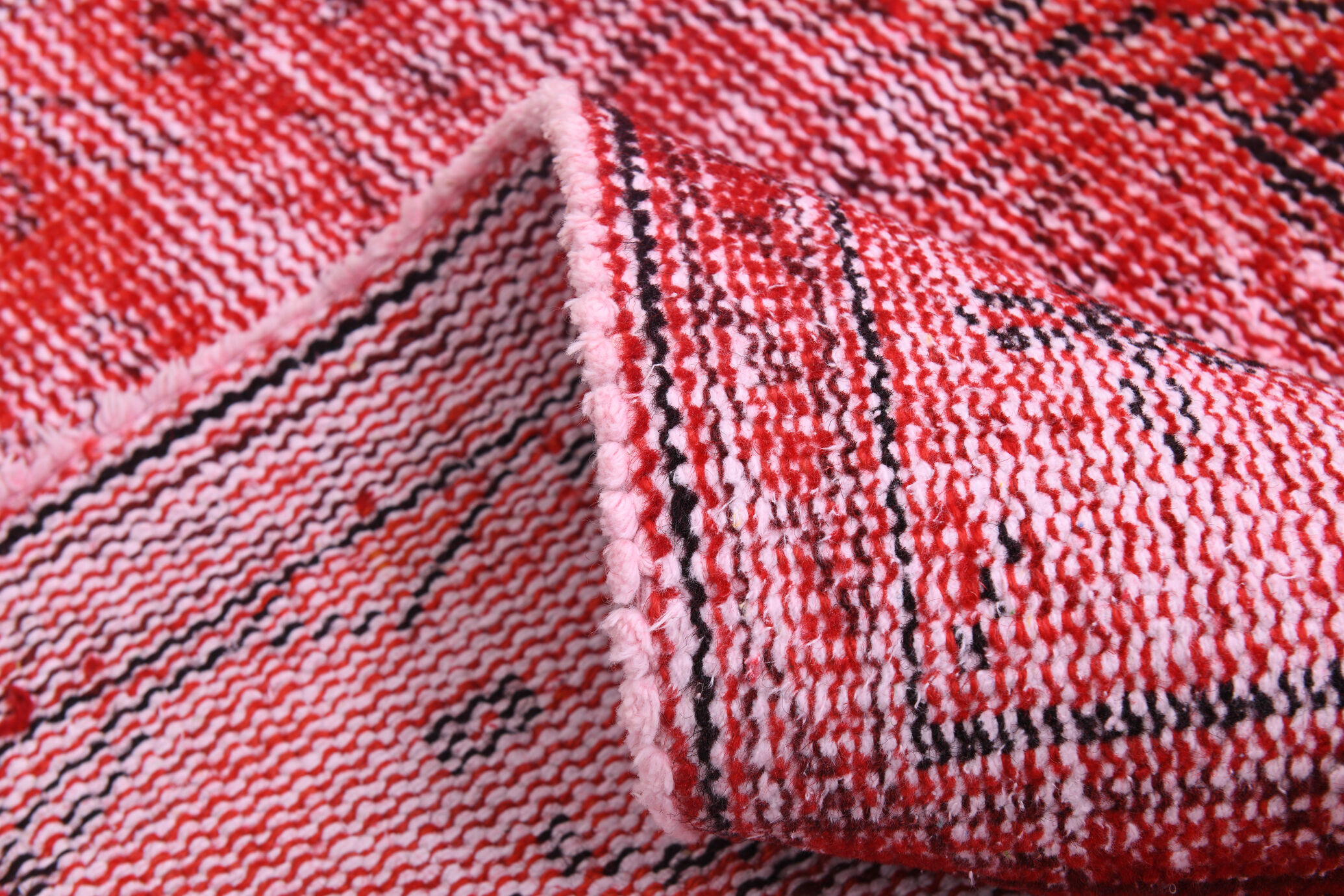 Distressed red carpet 241x165cm