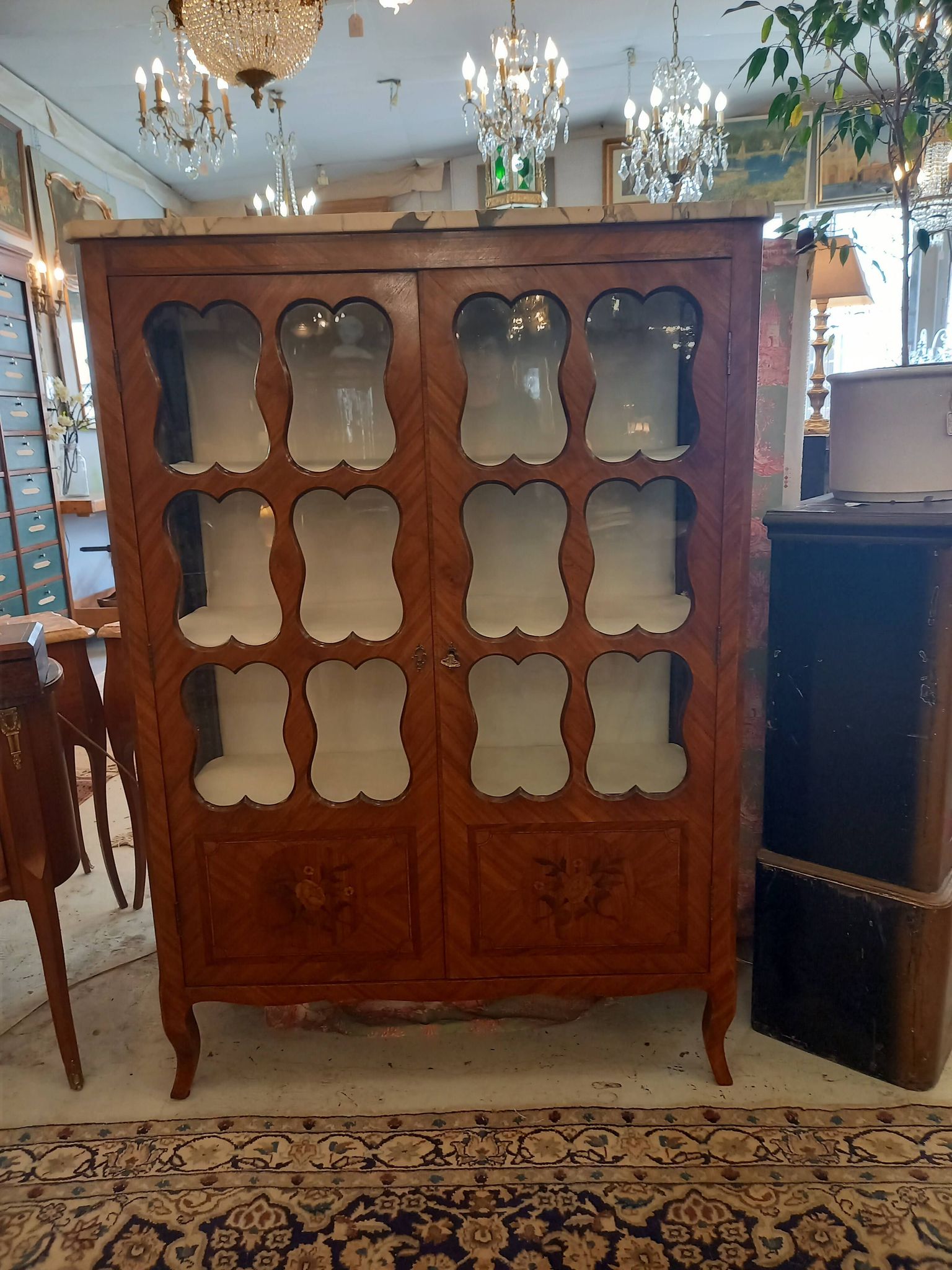 Louis XV Marquetry Display Case