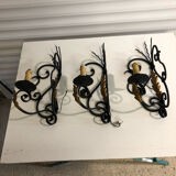 Wrought iron corner wall lights