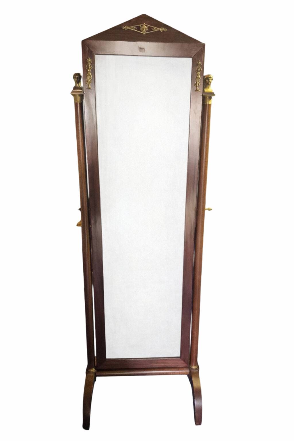 full-length mirror in mahogany Empire style