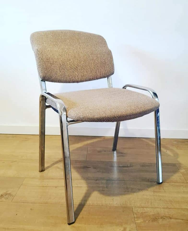 Chaise de bureau en tissu et alu