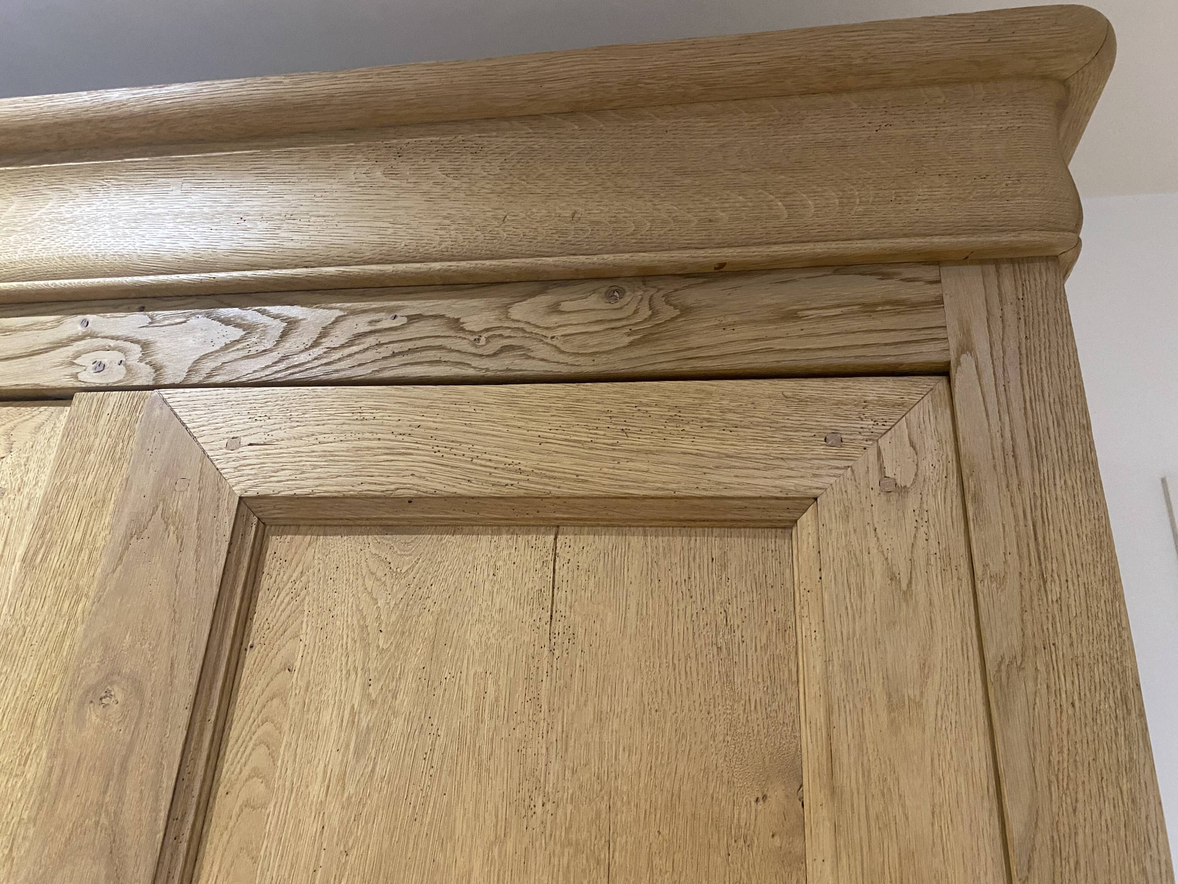 3-door solid oak wardrobe, detachable, sandblasted, wardrobe/lingerie.