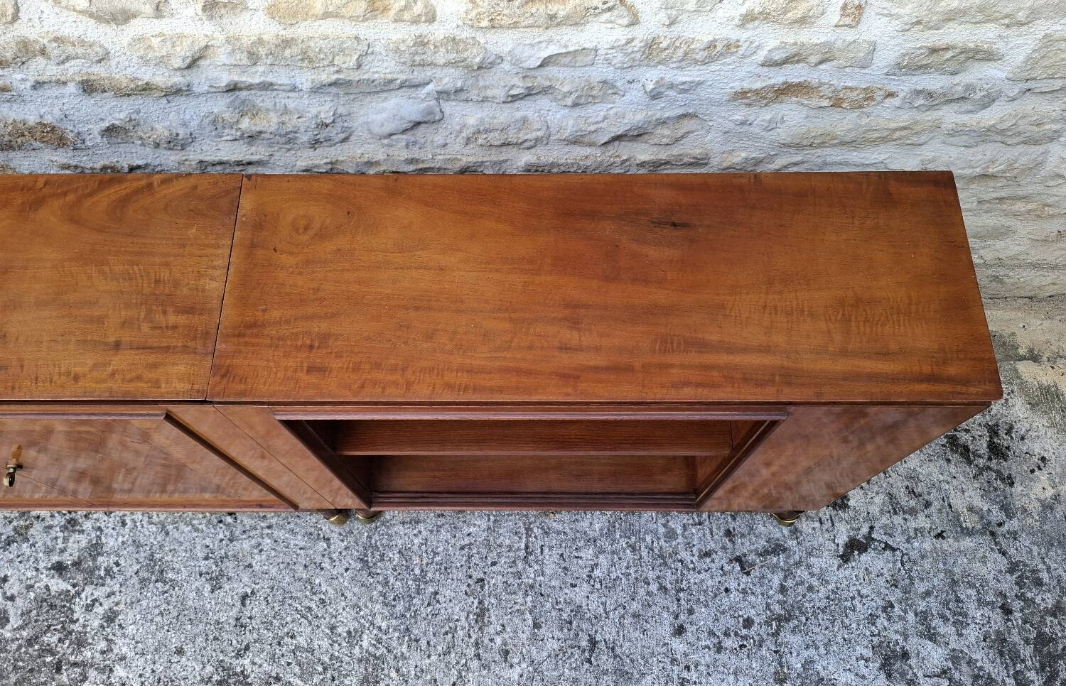 Mahogany glass sideboard, 1950