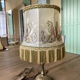 Fringed stretched skin lamp