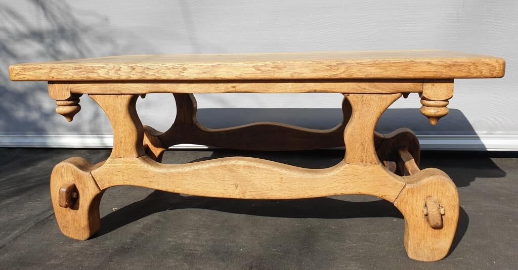Medieval solid oak coffee table