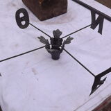 Metal and zinc weather vane, decor a l'attelage charette
