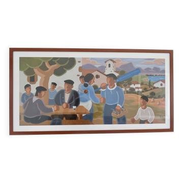 Grande reproduction de Pier " Scène Basque " Pays Basque