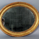 Oval mirror carved wood frame beaded gilded circa 1800 44x35cm SB