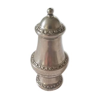 Silver metal pepper pot