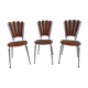 Lot of 3 chairs "petals" in vinyl 60-70 years