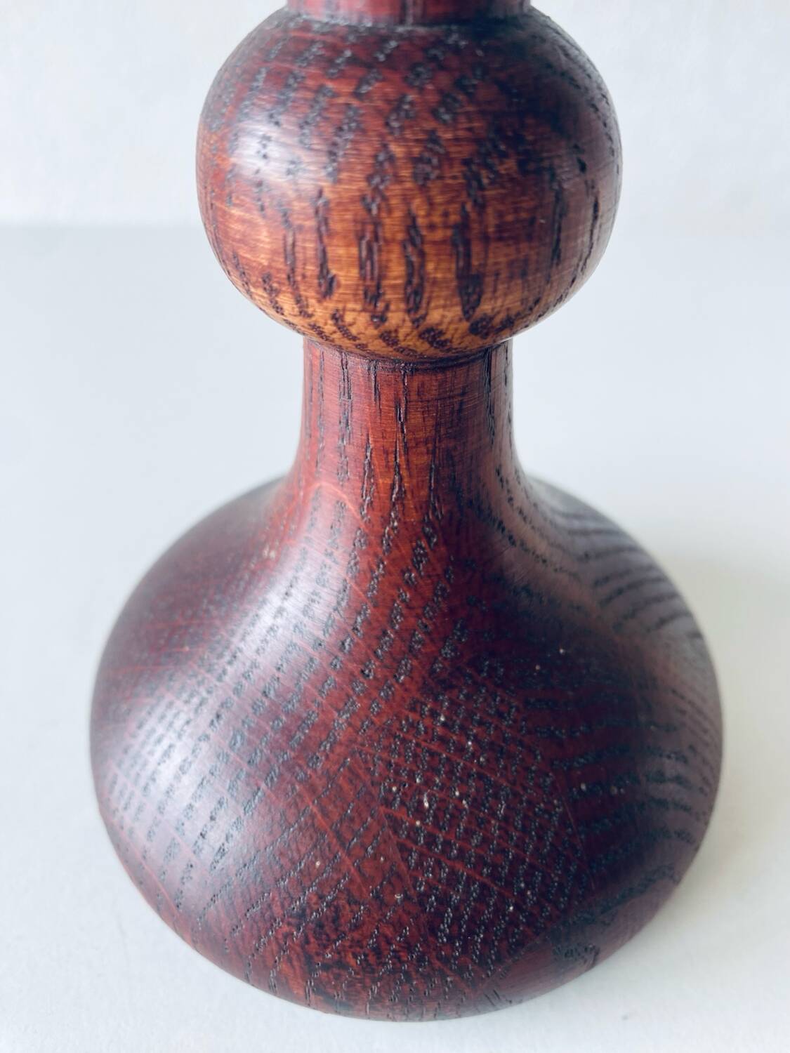 Turned wooden candle holder