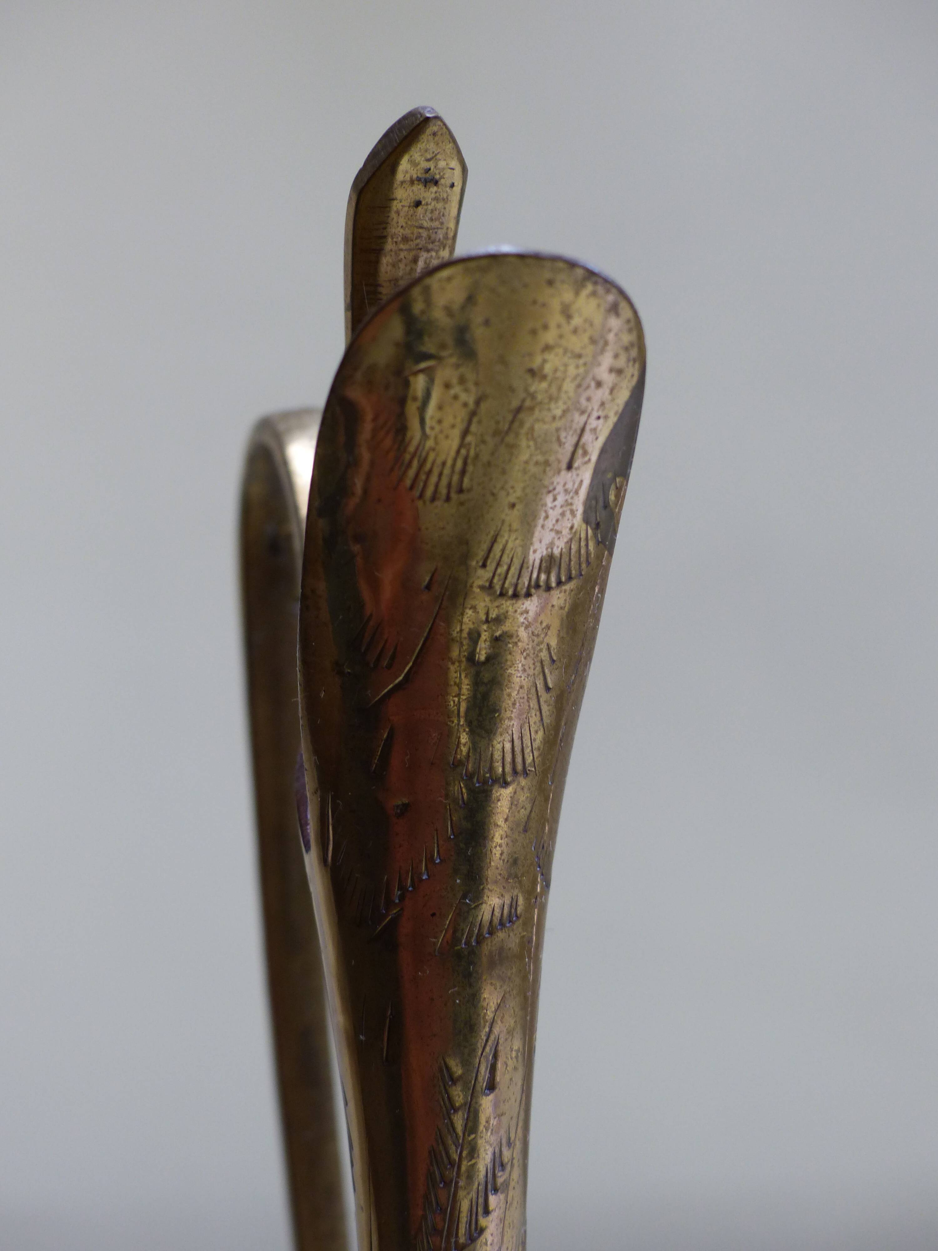 Ewer in gilded brass fully chiseled 19°