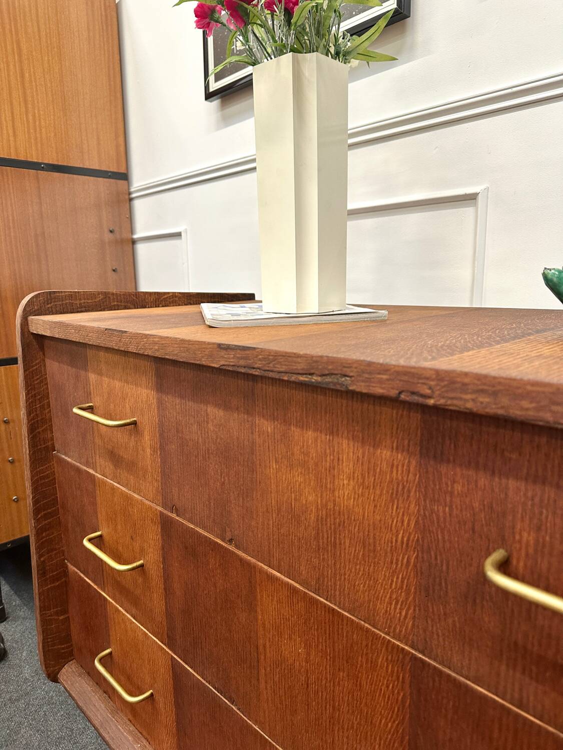 Vintage chest of drawers with compass feet