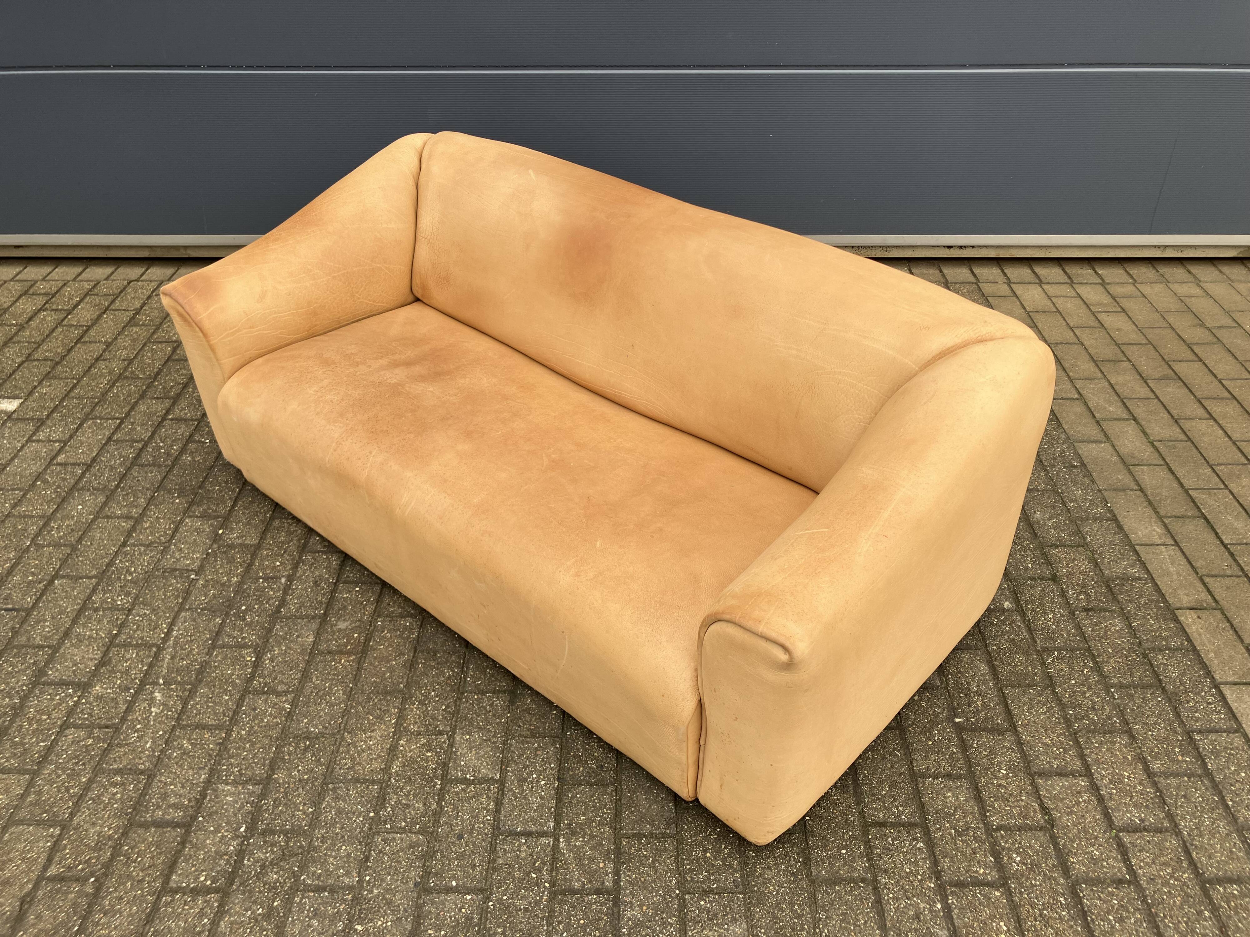 De Sede Ds-47 driezit, Cognac 5mm NECK Buffel leder topstaat