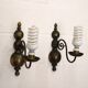 Pair of Antique Brass Wall Lamps – Vintage 1950s Sconces