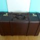 Duo of vintage dark brown suitcases "Mother Big and her little chaperone"