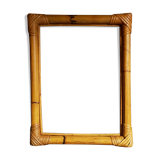 Cadre vide en rotin blond année 50 36x47cm