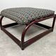 Fauteuil à oreilles en bambou de style milieu du siècle avec tabouret par Gervasoni