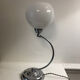 Lampe ancienne articulée en chrome avec opaline