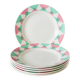 Set of 5 dessert plates, Digoin Sarreguemines model Arlequin, 1960.