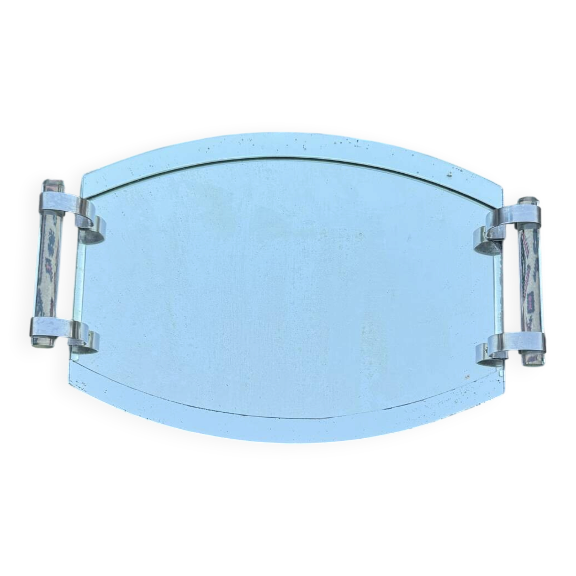 Art Deco plateau mirror and glass