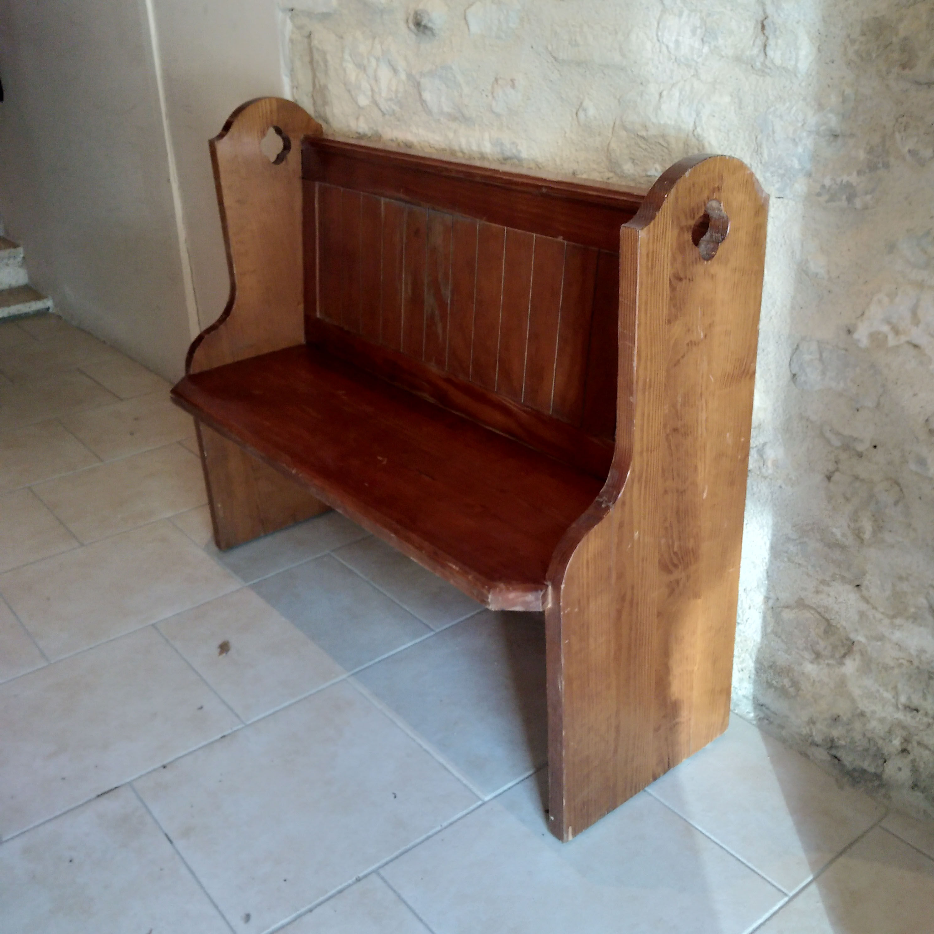 Wooden church bench