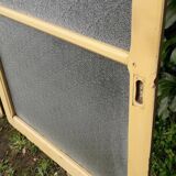 Pair of antique translucent glass sliding doors