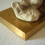 Ceramic duck table lamp and vintage adjustable brass