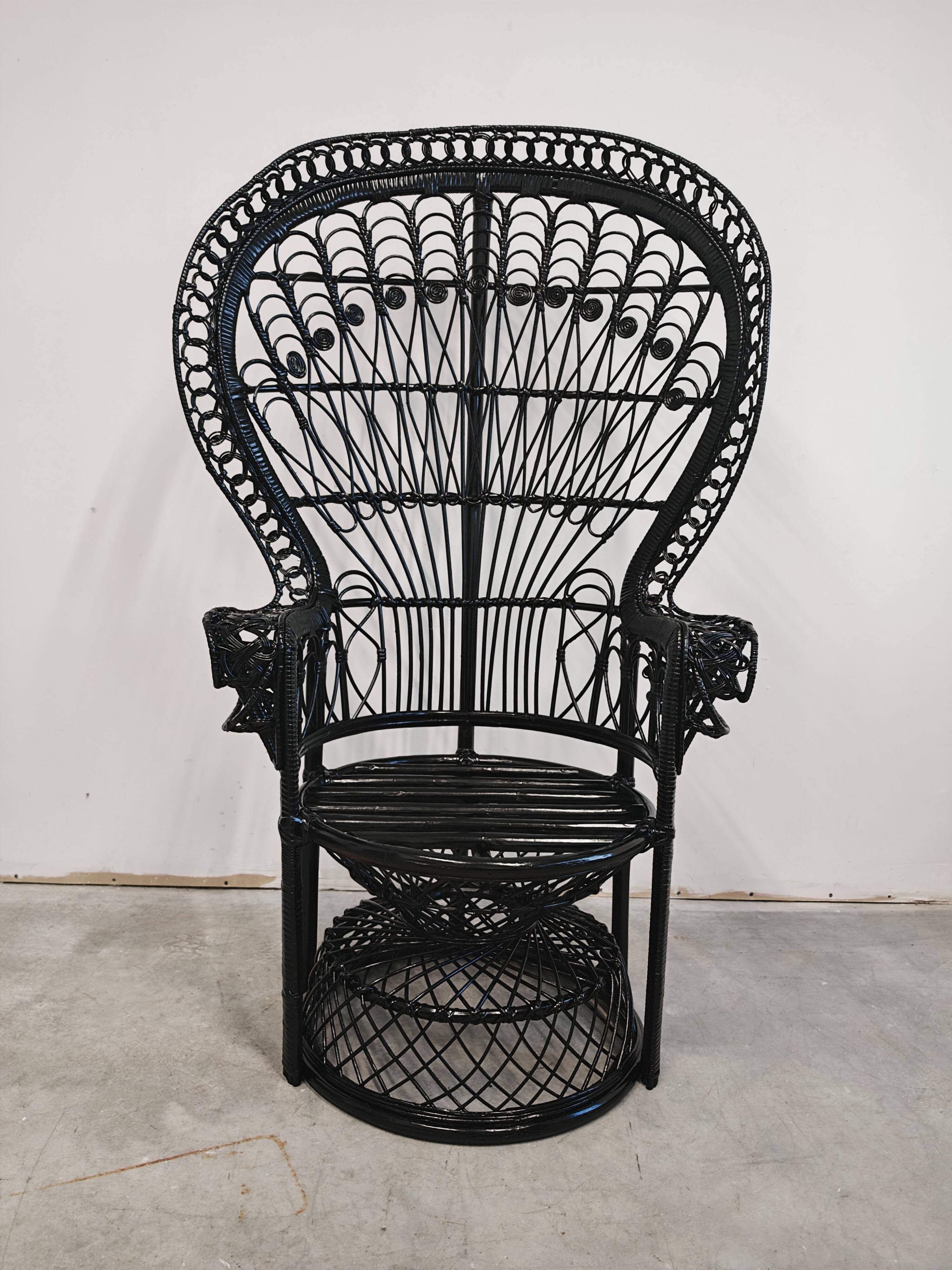 Vintage Emmanuelle chair in rattan 1970s