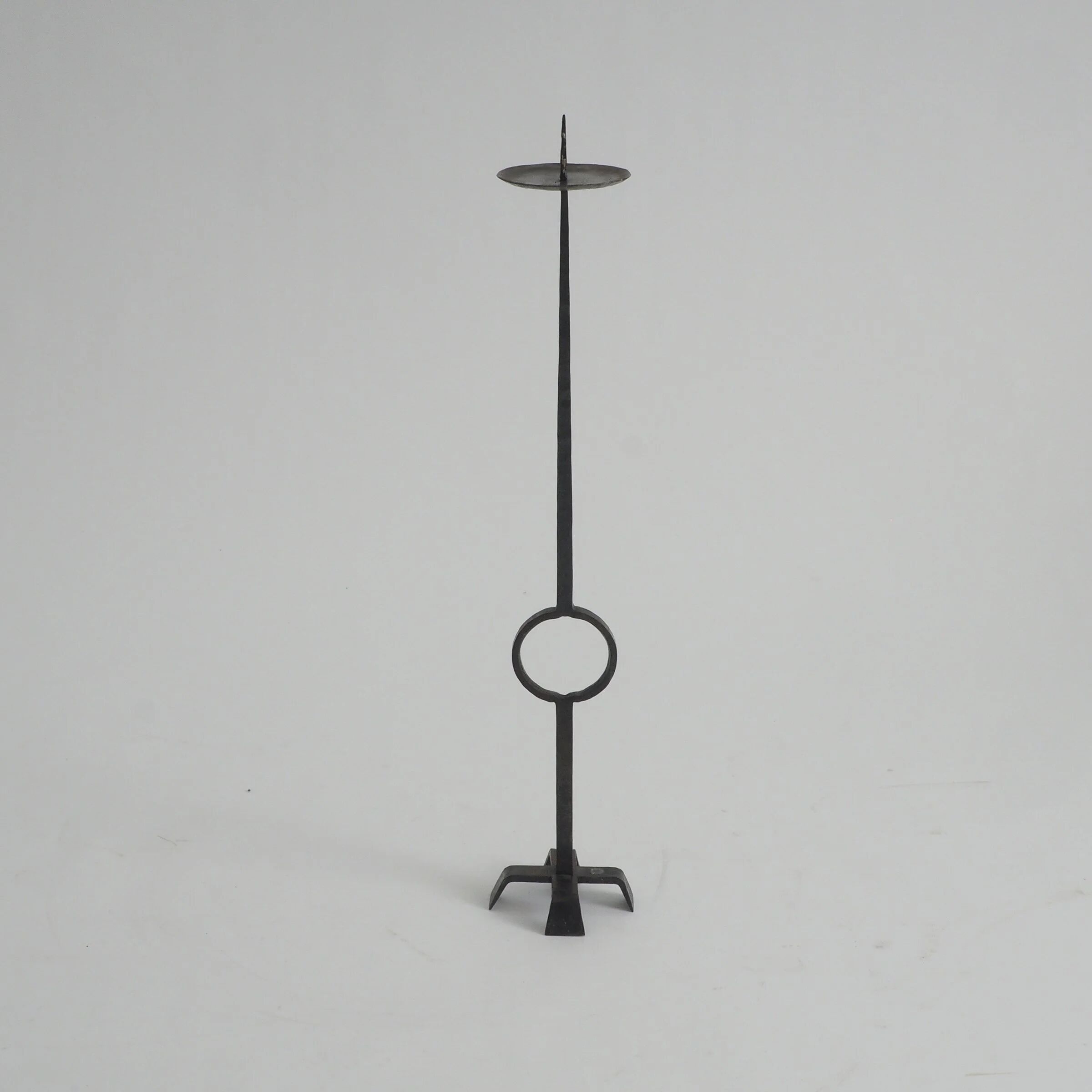 Wrought iron standing candle stick holder