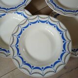 6 antique soup plates from Digoin and Sarreguemines