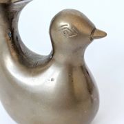 Candle holder or bird soliflore in brass, mid-century design from the 1960s.