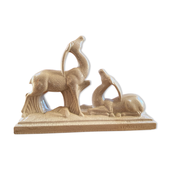 Charles Lemanceau Faience Antelopes