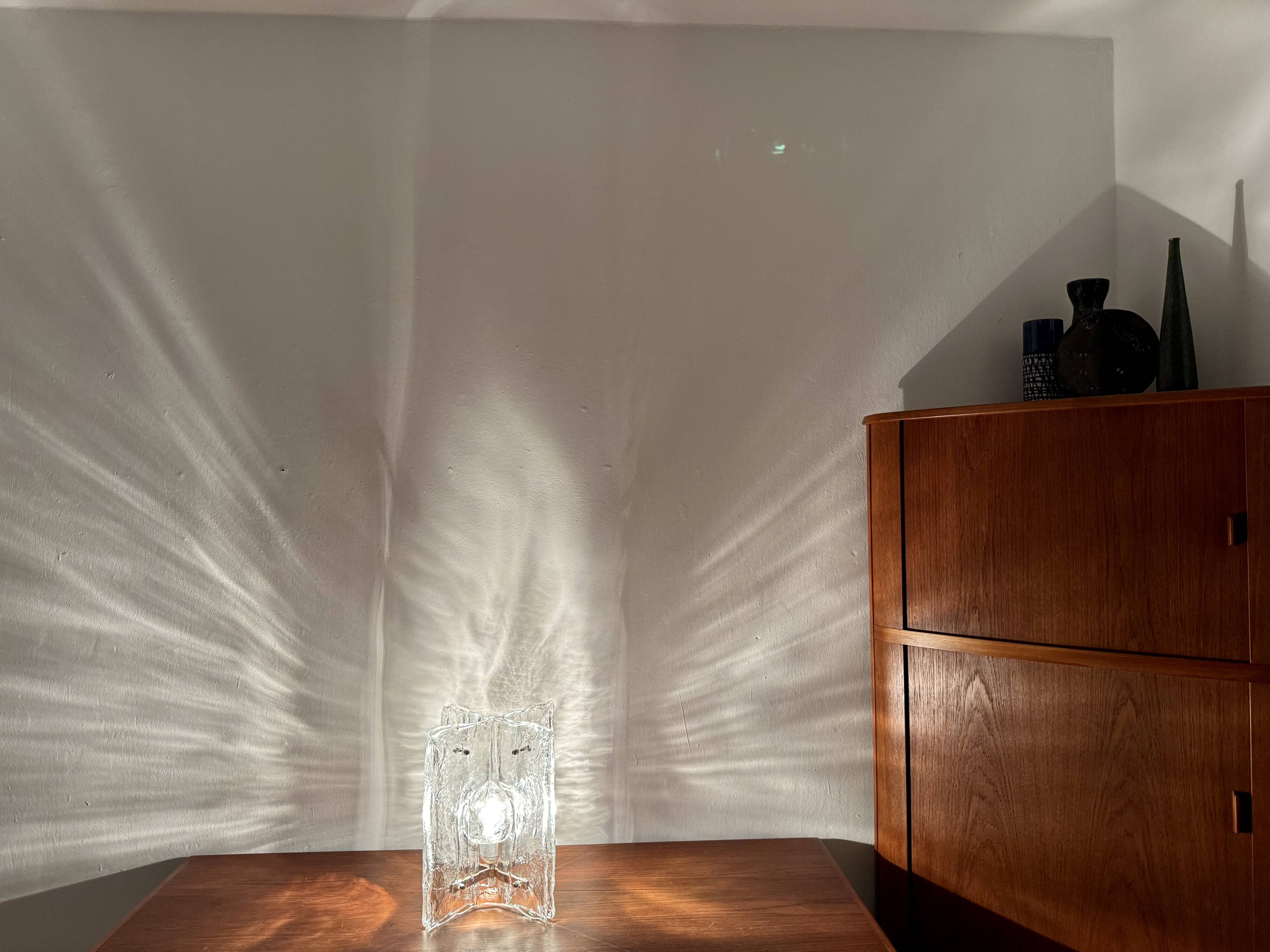 Murano Ice Glass Table Lamp by Salviati