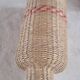 Pair of glass carafes / vases dressed in vintage woven rattan – A