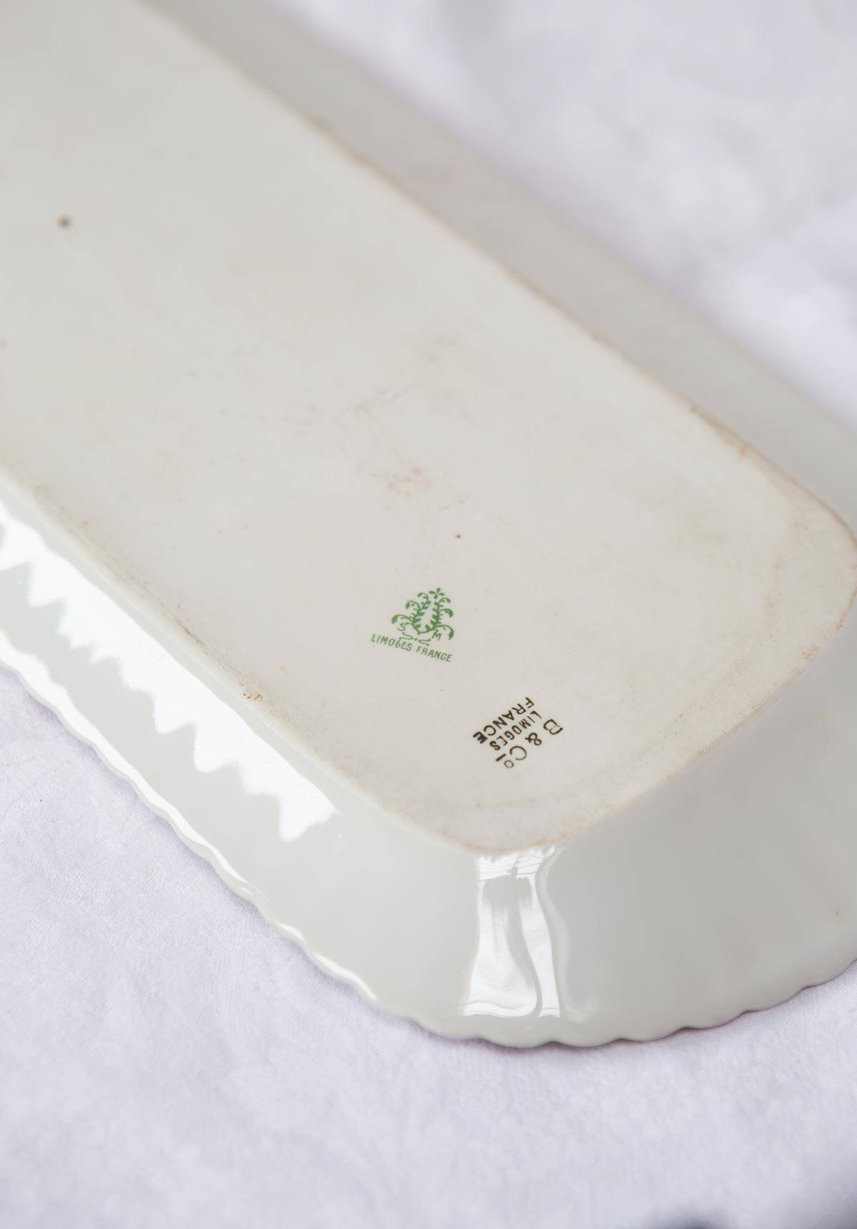 Rectangular porcelain platter from Limoges Bernardaud (41 x 16 cm)