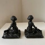 Serre-livres Art nouveau régule Femme orient 1900