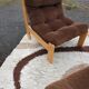 Chauffeuses vintage velours marron année 1970
