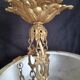 Art Deco brass and marbled glass chandelier, 1950s - 1960s