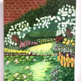 Old painting signed The flowers of the garden