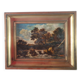 tableau peinture huile jacob isaac van ruysdael passage a la cascade
