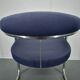 Anton Lorenz for Thonet "Ss33" Set of 4 chrome Armchairs in blue fabric , 1970s