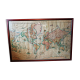 Tableau planisphère terrestre de 1960