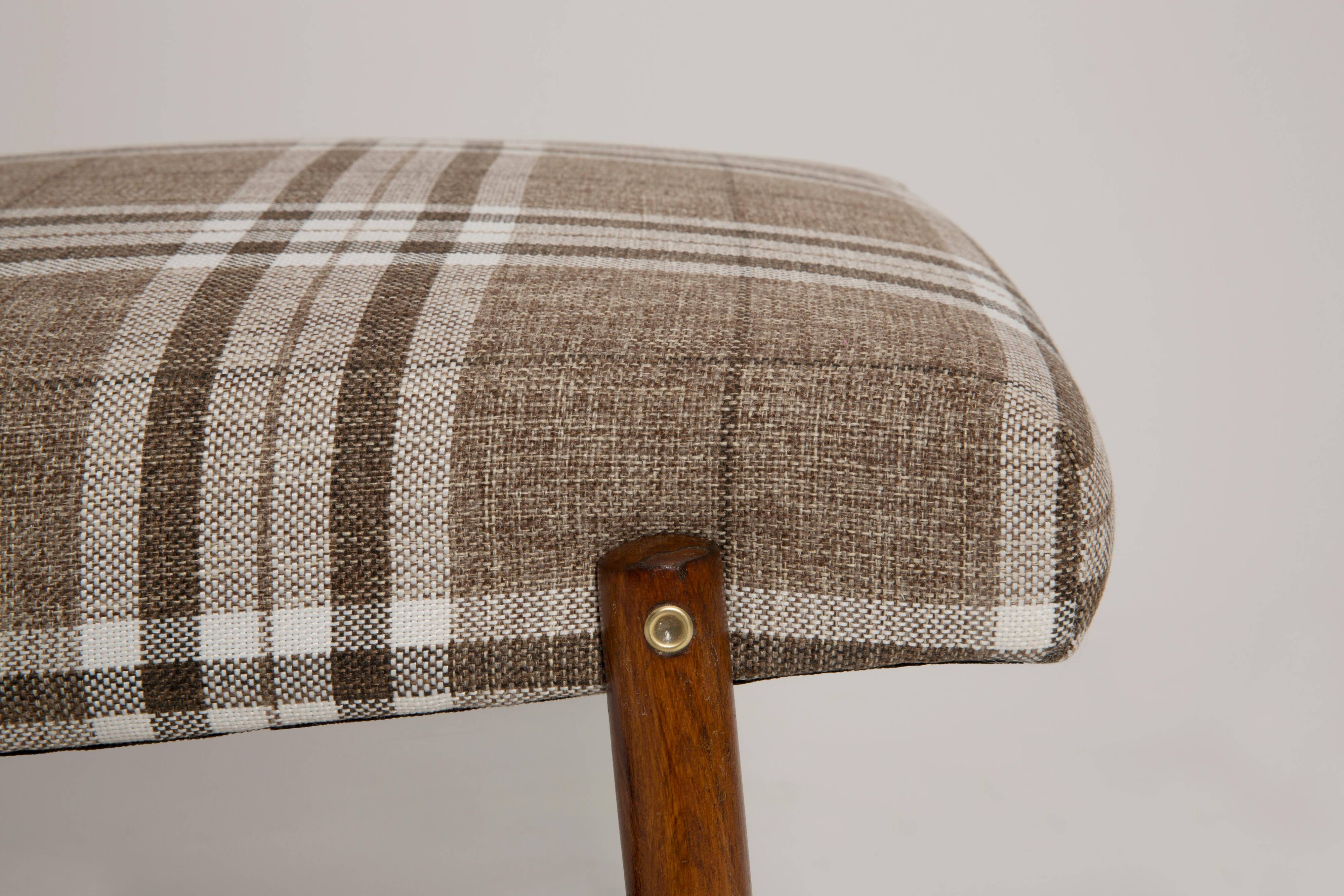 Beige checked fabric armchair, type 300-227, Europe, 1960s