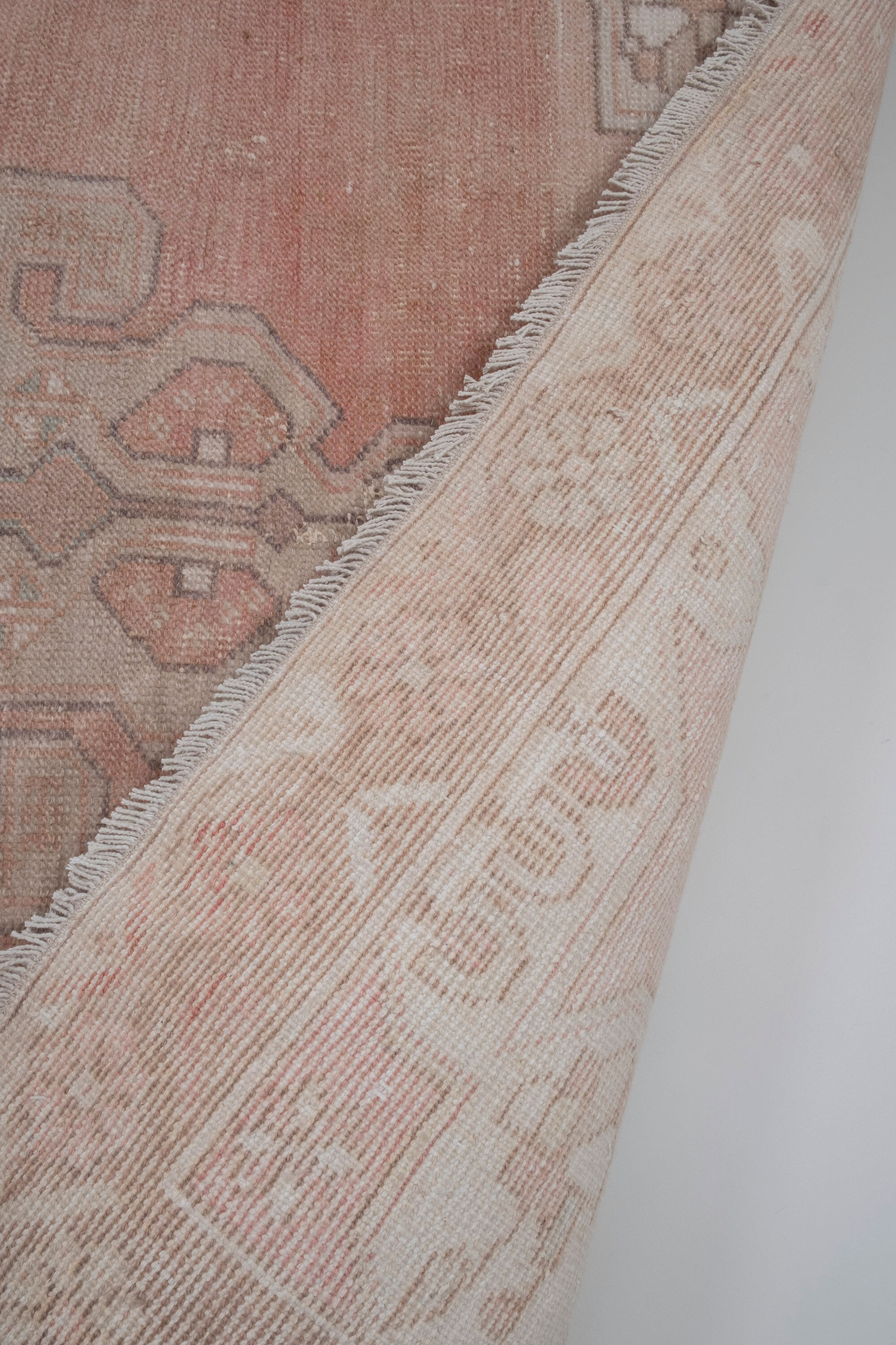 1970s vintage tan handwoven turkish oushak rug 128 x 217 cm