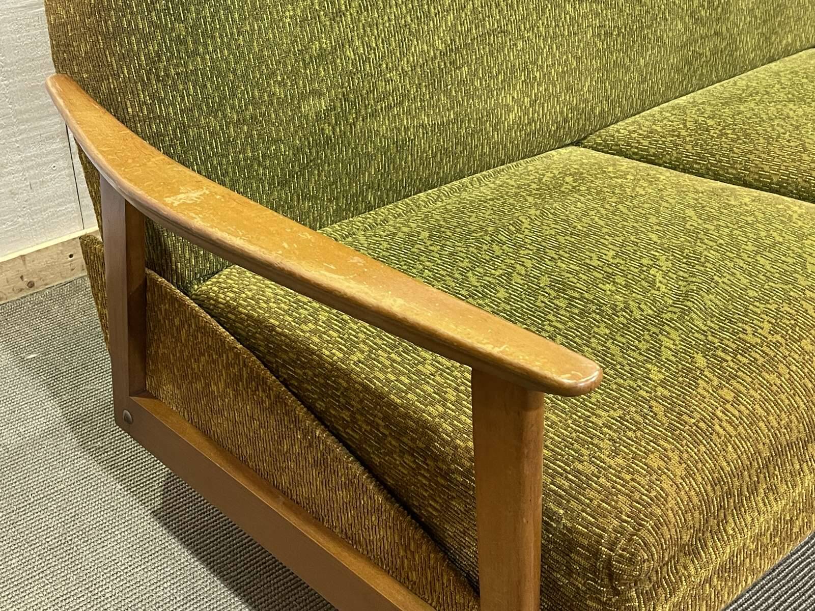 1970s English beech sofa bed